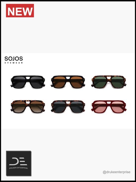 Trendy Thick Polarized Aviator Sunglasses Large Retro Bold Square Pilot Shades main image 7